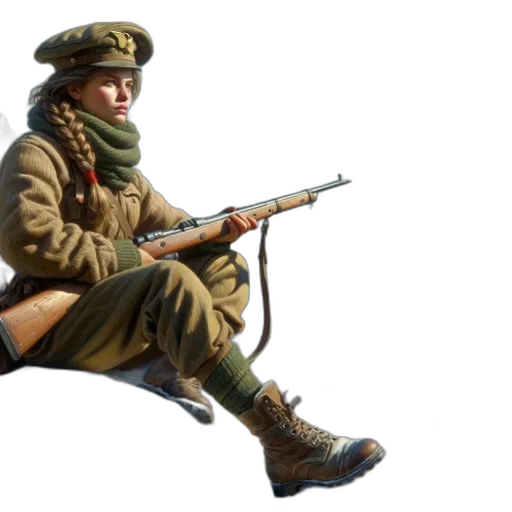 weapon, staff, jacket, hat transparent PNG cut-out