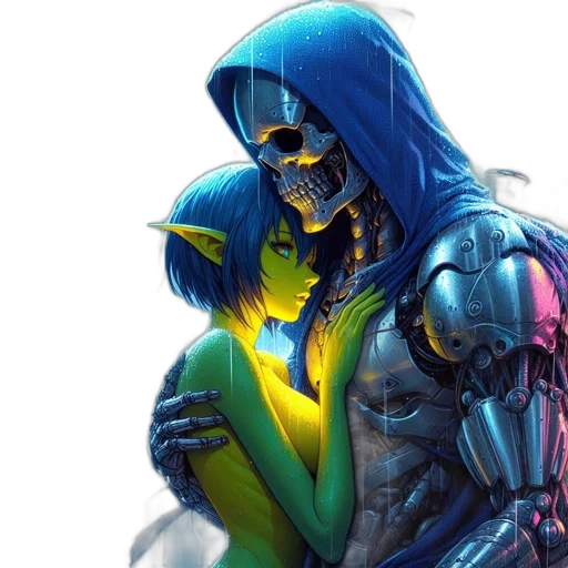 cyberpunk, concept art, comic book art, fantasy art transparent PNG cut-out