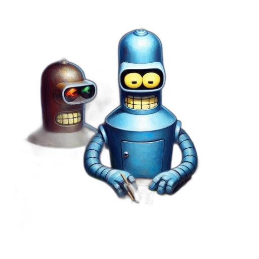 robot, 3d render, concept art, pixel art transparent PNG cut-out