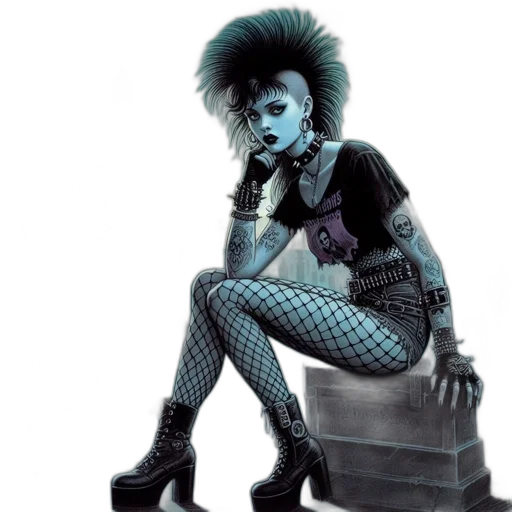 comic book art, concept art, cyberpunk, fantasy art transparent PNG cut-out