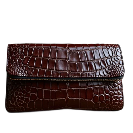 crocodile, leather, clutch transparent PNG cut-out