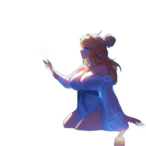 dress, staff, crown, creature transparent PNG cut-out