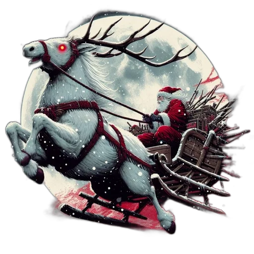 fantasy art, concept art, santa, rides transparent PNG cut-out