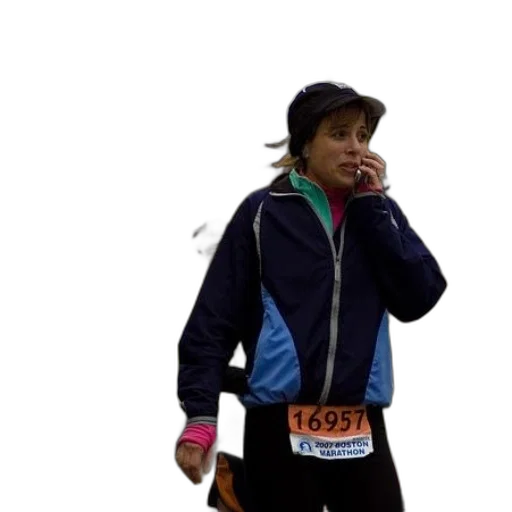 jacket, woman, running, boston transparent PNG cut-out