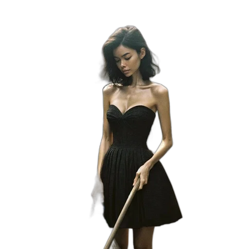 dress, staff, weapon, jewelry transparent PNG cut-out