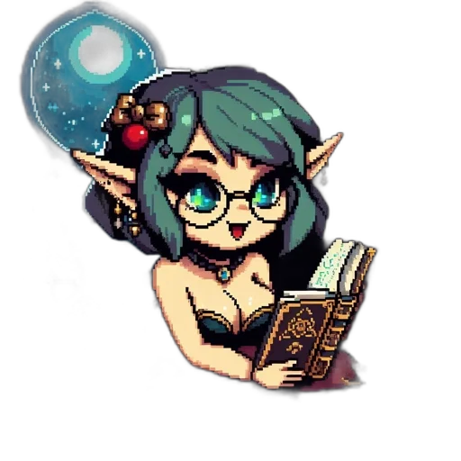 staff, pixel art, fantasy art, comic book art transparent PNG cut-out