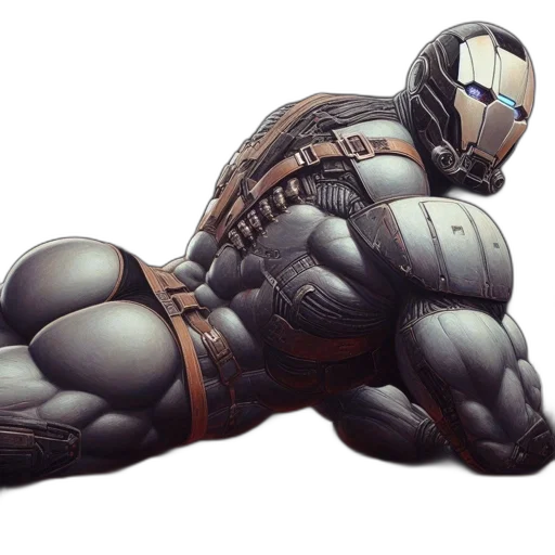 robot, concept art, comic book art, 3d render transparent PNG cut-out