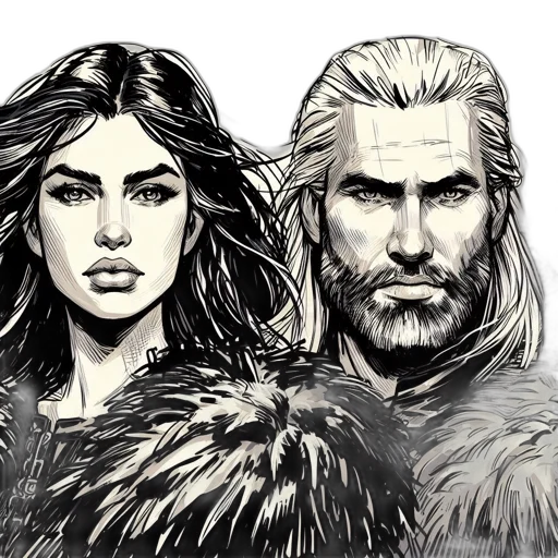comic book art, fantasy art, concept art, pencil sketch transparent PNG cut-out