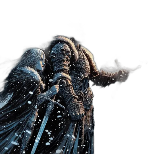 dragon, sword, creature, hair transparent PNG cut-out