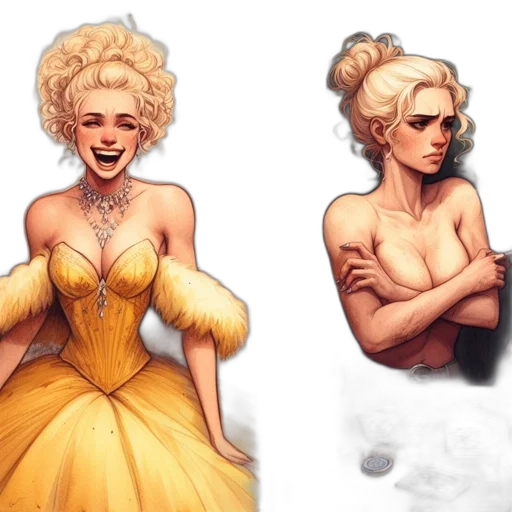 dress, concept art, fantasy art, comic book art transparent PNG cut-out