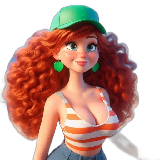 dress, hat, 3d render, cartoon transparent PNG cut-out