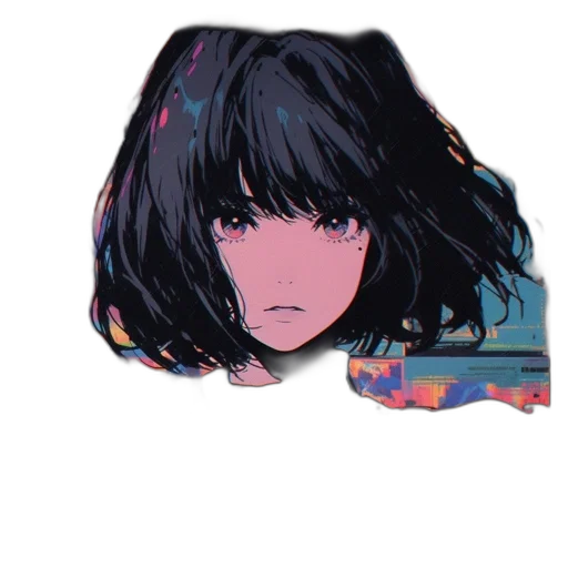 face, mask, jacket, hair transparent PNG cut-out