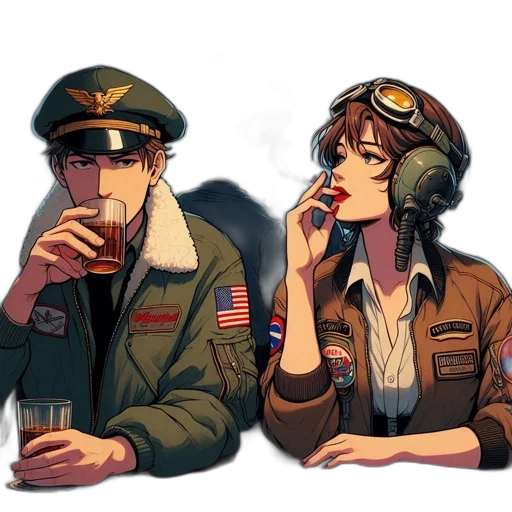 jacket, hat, concept art, comic book art transparent PNG cut-out
