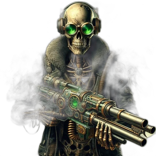 weapon, staff, mask, robot transparent PNG cut-out