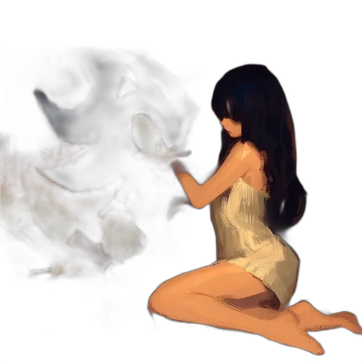 dress, mask, creature, hair transparent PNG cut-out