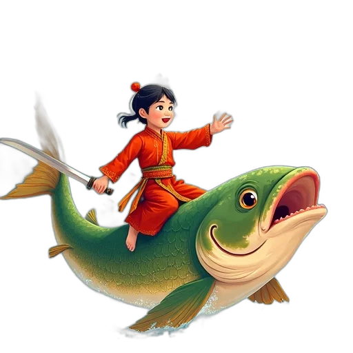 dragon, staff, animal, creature transparent PNG cut-out