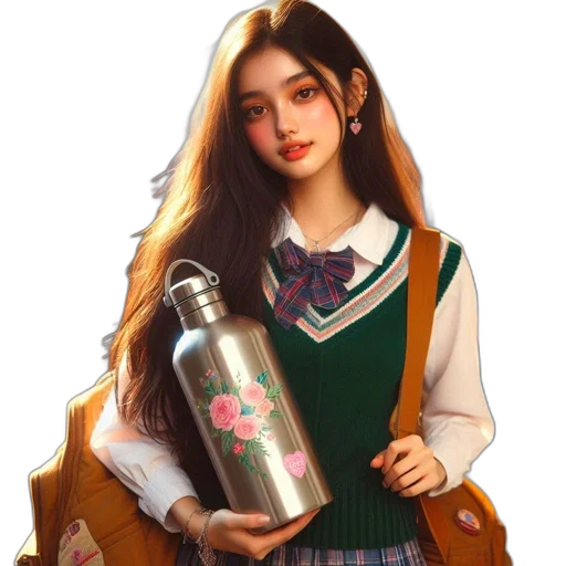 bottle, jacket, dress, fantasy art transparent PNG cut-out