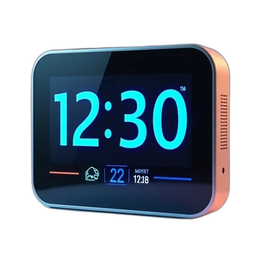 modern, digital, clock, sleek transparent PNG cut-out