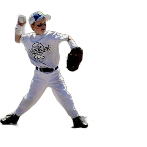 young, baseball, player, white transparent PNG cut-out