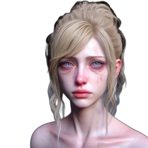 face, mask, concept art, 3d render transparent PNG cut-out