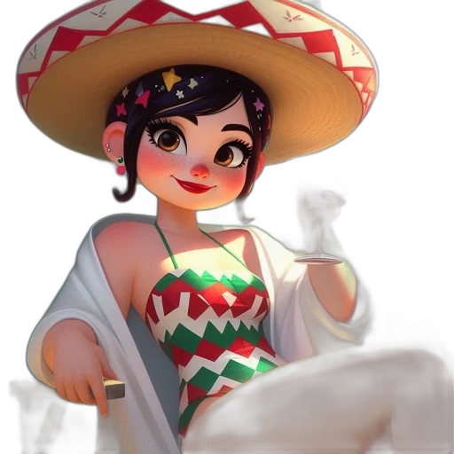 staff, hat, dress, weapon transparent PNG cut-out