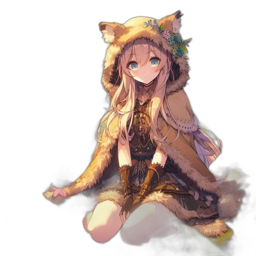 dress, staff, animal, creature transparent PNG cut-out