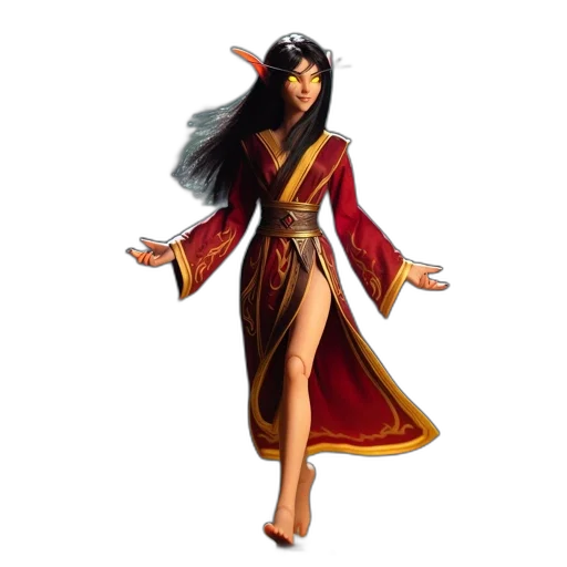 dress, staff, fantasy art, concept art transparent PNG cut-out