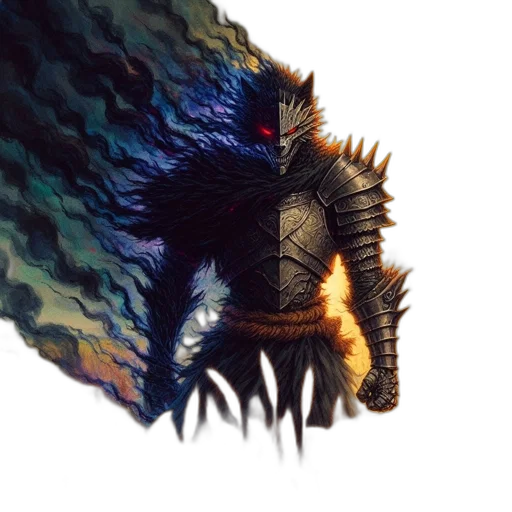 dragon, creature, mask, sword transparent PNG cut-out