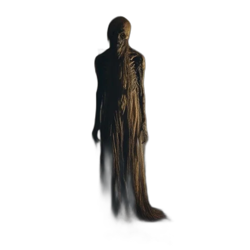creature, hair, dress, staff transparent PNG cut-out