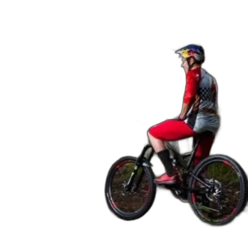 3d render, cyclist, vibrant, red transparent PNG cut-out