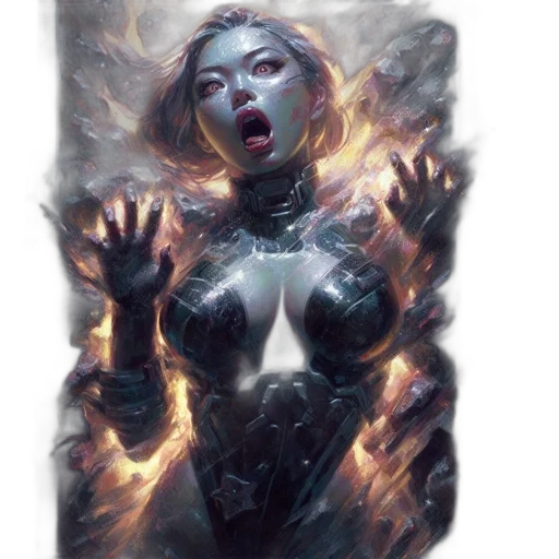 face, comic book art, concept art, fantasy art transparent PNG cut-out