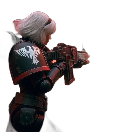 weapon, robot, jacket, staff transparent PNG cut-out