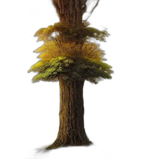 tree, hair, hat, staff transparent PNG cut-out
