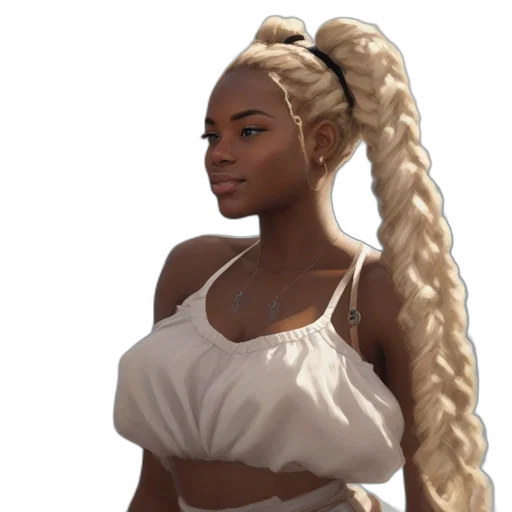hair, jewelry, dress, staff transparent PNG cut-out