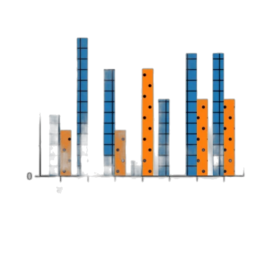 blue, bar, chart, two transparent PNG cut-out