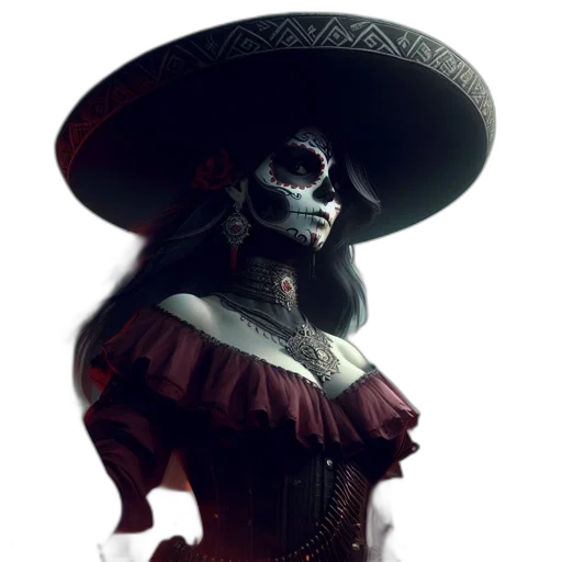 hat, mask, staff, dress transparent PNG cut-out