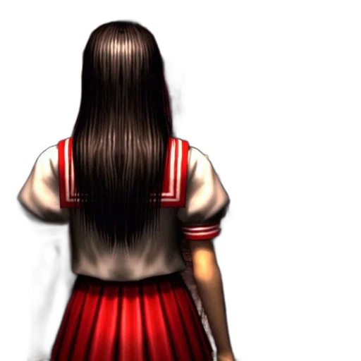 dress, hair, face, staff transparent PNG cut-out