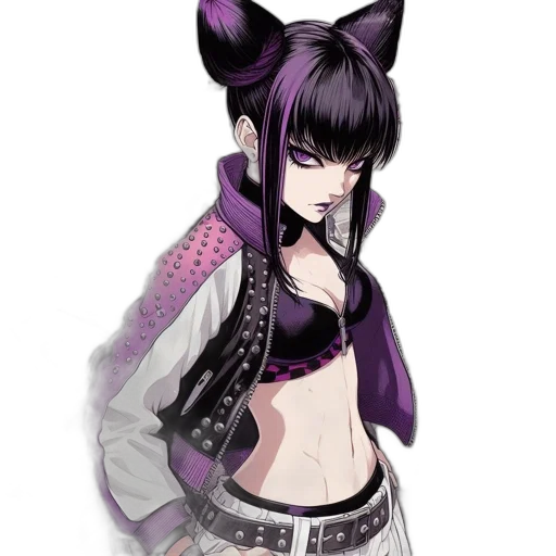 jacket, staff, animal, cyberpunk transparent PNG cut-out