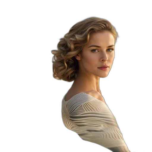 dress, crown, hair, face transparent PNG cut-out