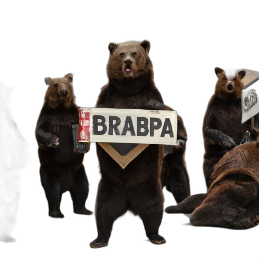 bears, hold, signs, spelling transparent PNG cut-out