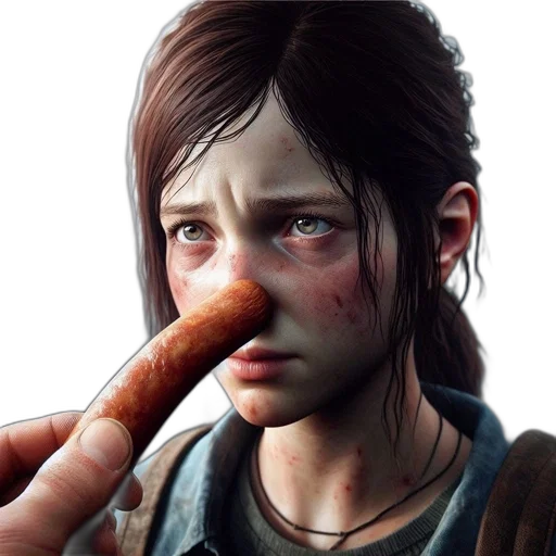 weapon, food, face, photorealistic transparent PNG cut-out