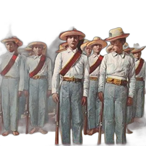 staff, hat, jacket, weapon transparent PNG cut-out