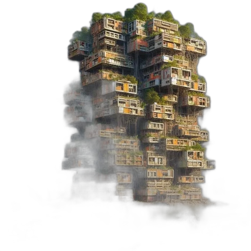 building, concept art, 3d render, fantasy art transparent PNG cut-out