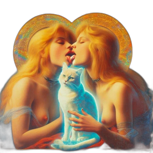 oil painting, fantasy art, photorealistic, vaporwave transparent PNG cut-out