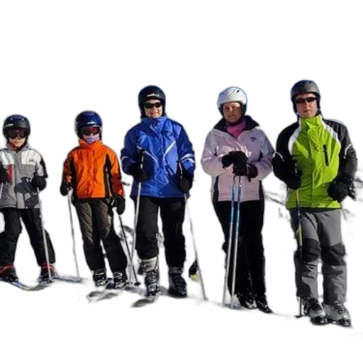 staff, snow, group, skiers transparent PNG cut-out