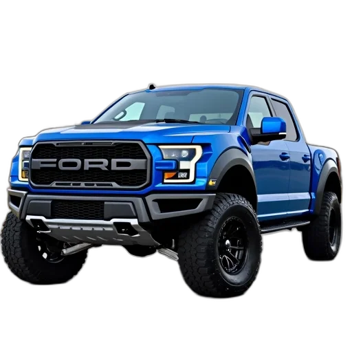 3d render, photorealistic, blue, ford transparent PNG cut-out