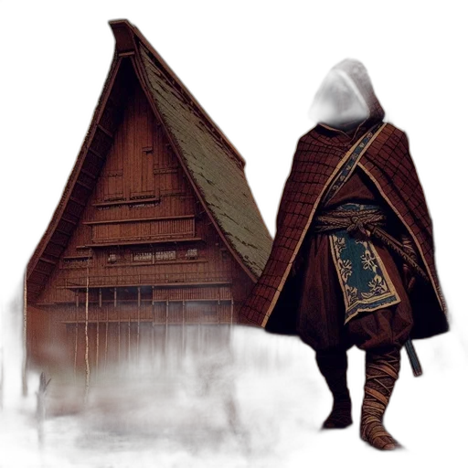 jacket, sword, staff, mask transparent PNG cut-out