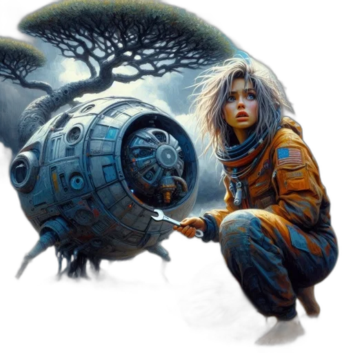 robot, creature, concept art, fantasy art transparent PNG cut-out