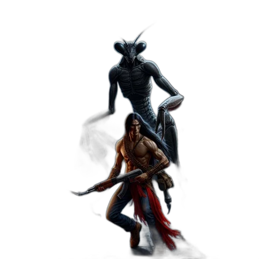 sword, dragon, staff, creature transparent PNG cut-out