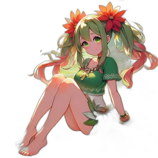 flower, staff, dress, crown transparent PNG cut-out
